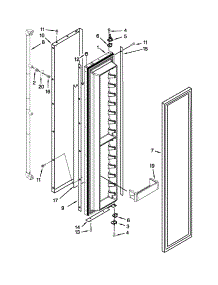 Freezer Door Parts parts for Jenn-Air Side-By-Side Refrigerator JS48SEDUDW15 from AppliancePartsPros.com