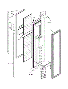 Freezer Door Parts parts for Jenn-Air Side-By-Side Refrigerator JS42PPDUDE00 from AppliancePartsPros.com