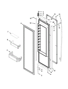 Refrigerator Door Parts parts for Jenn-Air Side-By-Side Refrigerator JS48SSDUDE00 from AppliancePartsPros.com