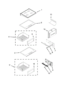 Refrigerator Shelf Parts parts for Jenn-Air Side-By-Side Refrigerator JS48SSDUDE00 from AppliancePartsPros.com