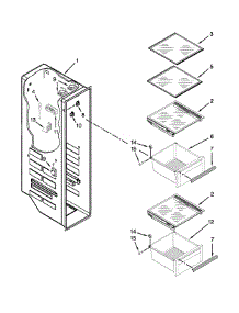 Freezer Liner Parts parts for Jenn-Air Side-By-Side Refrigerator JSC24C8EAM02 from AppliancePartsPros.com