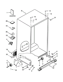 Cabinet Parts parts for Jenn-Air Side-By-Side Refrigerator JSC24C8EAM02 from AppliancePartsPros.com