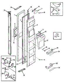 Freezer Door parts for Jenn-Air Side-By-Side Refrigerator JRSD226B/MBQ32A from AppliancePartsPros.com