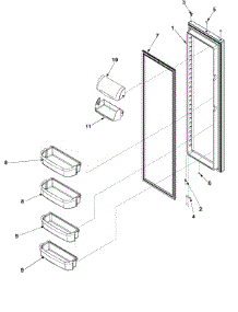 Refrigerator Door parts for Maytag Side-By-Side Refrigerator PSD2453GRW-PPSD2453GW0 from AppliancePartsPros.com