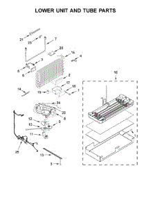 Lower Unit And Tube Parts parts for Jenn-Air Bottom-Mount Refrigerator JF36NXFXDE00 from AppliancePartsPros.com