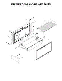Freezer Door And Basket Parts parts for Jenn-Air Bottom-Mount Refrigerator JF36NXFXDE00 from AppliancePartsPros.com