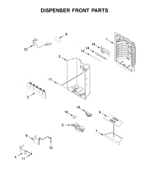Dispenser Front Parts parts for Jenn-Air Bottom-Mount Refrigerator JFFCC72EFS00 from AppliancePartsPros.com