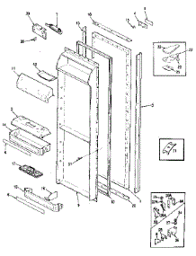 Fresh Food Door parts for Jenn-Air Side-By-Side Refrigerator JRSD226B/MBQ31A from AppliancePartsPros.com