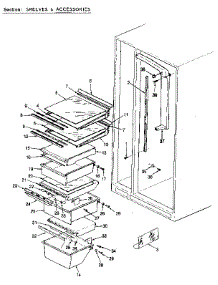 Refrigerator Shelving And Drawers parts for Jenn-Air Side-By-Side Refrigerator JRSD246B/MBQ82B from AppliancePartsPros.com