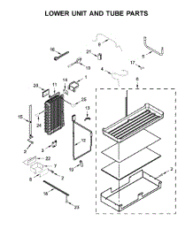 Lower Unit And Tube Parts parts for Jenn-Air Side-By-Side Refrigerator JS48SSDUDE01 from AppliancePartsPros.com