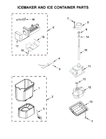 Icemaker And Ice Container Parts parts for Jenn-Air Side-By-Side Refrigerator JS48SSDUDE01 from AppliancePartsPros.com