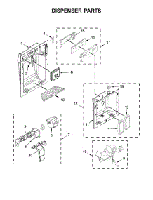Dispenser Parts parts for Jenn-Air Side-By-Side Refrigerator JS48SSDUDE01 from AppliancePartsPros.com
