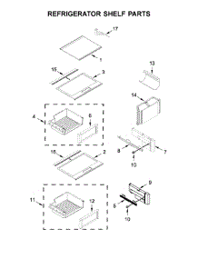 Refrigerator Shelf Parts parts for Jenn-Air Side-By-Side Refrigerator JS48SSDUDE01 from AppliancePartsPros.com