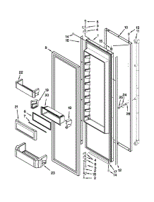 Refrigerator Door Parts parts for Jenn-Air Side-By-Side Refrigerator JS42PPDUDB16 from AppliancePartsPros.com