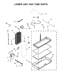 Lower Unit And Tube Parts parts for Jenn-Air Side-By-Side Refrigerator JS42PPDUDE01 from AppliancePartsPros.com