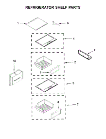 Refrigerator Shelf Parts parts for Jenn-Air Side-By-Side Refrigerator JS42PPDUDE01 from AppliancePartsPros.com