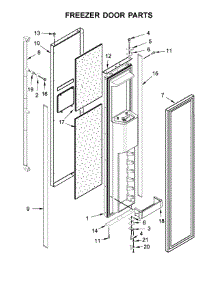 Freezer Door Parts parts for Jenn-Air Side-By-Side Refrigerator JS42PPDUDE01 from AppliancePartsPros.com
