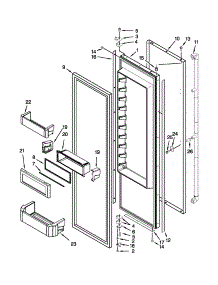 Refrigerator Door Parts parts for Jenn-Air Side-By-Side Refrigerator JS48PPDUDB16 from AppliancePartsPros.com