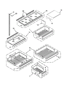 Shelf Parts parts for Jenn-Air Bottom-Mount Refrigerator JB36NXFXLW05 from AppliancePartsPros.com