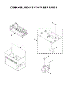 Icemaker And Ice Container Parts parts for Jenn-Air Bottom-Mount Refrigerator JFFCC72EFP00 from AppliancePartsPros.com