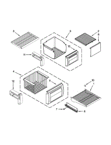 Freezer Shelf Parts parts for Jenn-Air Side-By-Side Refrigerator JS48NXFXDW05 from AppliancePartsPros.com