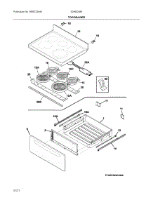 Top / Drawer parts for Ikea Electric Range 00462048A from AppliancePartsPros.com