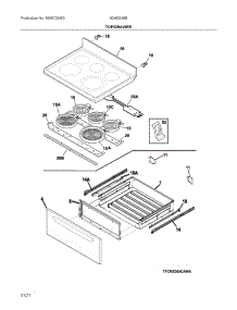 Top / Drawer parts for Ikea Electric Range 00462048B from AppliancePartsPros.com