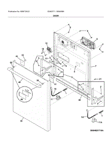 Door parts for Ikea Dishwasher 004621711A from AppliancePartsPros.com