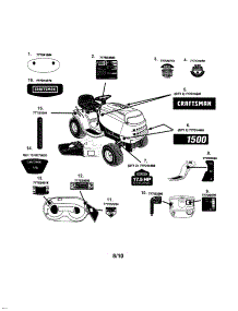 Decals parts for Kmart Front-Engine Lawn Tractor 01637724-4 from AppliancePartsPros.com