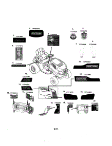 Decals parts for Kmart Front-Engine Lawn Tractor 02876870-3 from AppliancePartsPros.com