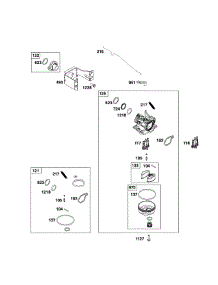 Carburetor parts for Briggs & Stratton Lawn & Garden Engine 093J02-0139-F1 from AppliancePartsPros.com