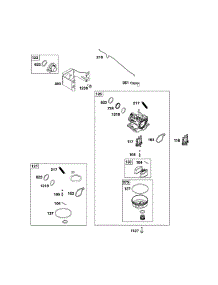 Carburetor parts for Briggs & Stratton Lawn & Garden Engine 09P702-0243-F1 from AppliancePartsPros.com