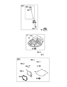 Crankcase Cover / Sump / Lubrication parts for Briggs & Stratton Lawn & Garden Engine 09P702-0243-F1 from AppliancePartsPros.com