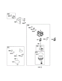 Carburetor parts for Briggs & Stratton Lawn & Garden Engine 09P702-0244-F1 from AppliancePartsPros.com
