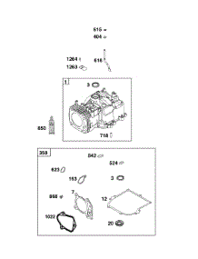 Cylinder parts for Briggs & Stratton Lawn & Garden Engine 09P702-0244-F1 from AppliancePartsPros.com