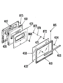 Oven Door parts for Kenmore Gas Range 102.25(1988) (10225(1988), 102 25(1988)) from AppliancePartsPros.com