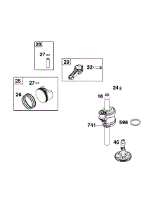 Crankshaft parts for Briggs & Stratton Lawn & Garden Engine 103M02-0115-F1 from AppliancePartsPros.com
