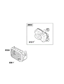 Exhaust parts for Briggs & Stratton Lawn & Garden Engine 103M02-0115-F1 from AppliancePartsPros.com