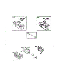 Exhaust System / Fuel Supply parts for Briggs & Stratton Lawn & Garden Engine 104M02-0074-F1 from AppliancePartsPros.com