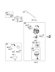 Carburetor parts for Briggs & Stratton Lawn & Garden Engine 104M02-0223-F1 from AppliancePartsPros.com