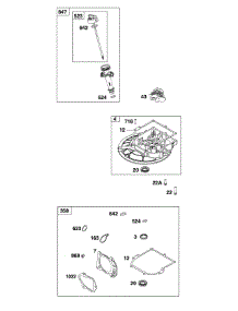 Crankcase Cover / Sump / Lubrication parts for Briggs & Stratton Lawn & Garden Engine 104M02-0223-F1 from AppliancePartsPros.com