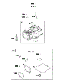 Cylinder parts for Briggs & Stratton Lawn & Garden Engine 104M02-0223-F1 from AppliancePartsPros.com