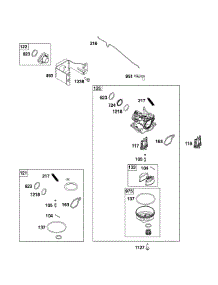 Carburetor parts for Briggs & Stratton Lawn & Garden Engine 104M02-0250-F1 from AppliancePartsPros.com