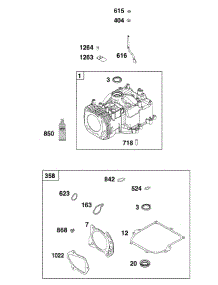 Cylinder parts for Briggs & Stratton Lawn & Garden Engine 104M02-0250-F1 from AppliancePartsPros.com