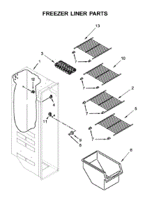 Freezer Liner Parts parts for Kenmore Side-By-Side Refrigerator 106.41132712 (10641132712, 106 41132712) from AppliancePartsPros.com