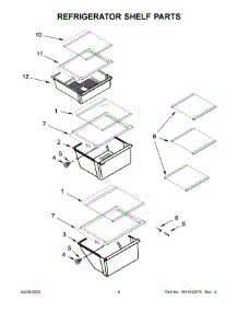 Refrigerator Shelf Parts parts for Kenmore Side-By-Side Refrigerator 106.41172714 (10641172714, 106 41172714) from AppliancePartsPros.com