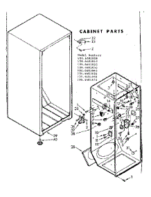 Cabinet Parts parts for Kenmore Refrigerator 106.6681830 (1066681830, 106 6681830) from AppliancePartsPros.com