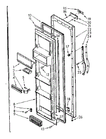 Refrigerator Door Parts parts for Kenmore Refrigerator 106.7610160 (1067610160, 106 7610160) from AppliancePartsPros.com