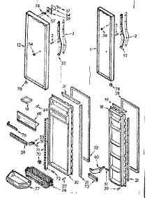 Refrigerator Door Parts parts for Kenmore Refrigerator 106.7620514 (1067620514, 106 7620514) from AppliancePartsPros.com
