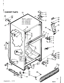 Cabinet Parts parts for Kenmore Refrigerator 106.7625124 (1067625124, 106 7625124) from AppliancePartsPros.com